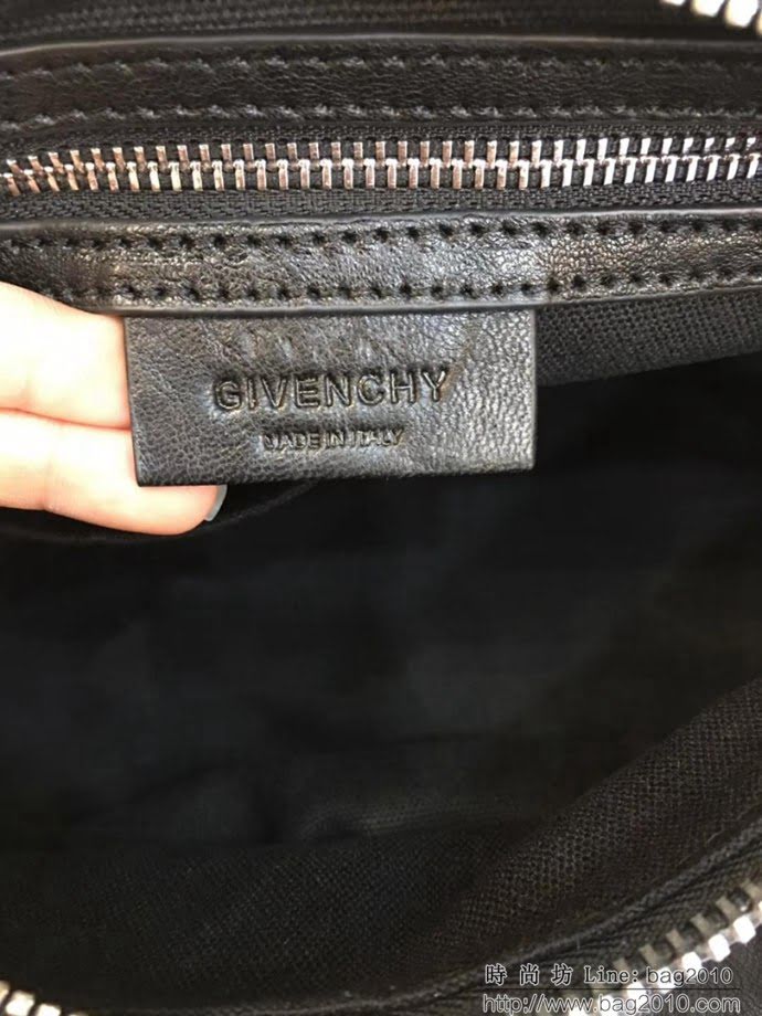 GlVENCHY紀梵希 潘多拉 黑色綿羊皮 銀色五金 100%純棉布 黑色 可手提 肩背  tsg1074